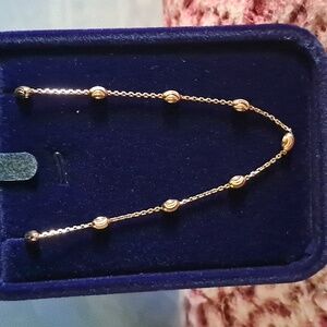 Oval Moon Station Chain Necklace 14kt Rose Gold Over Sterling Silver.